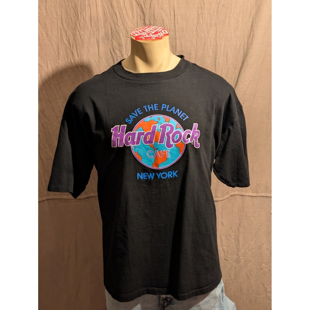 Hard Rock Cafe T-Shirt Mens OSFA Black Excellent Save The Planet New York Tee